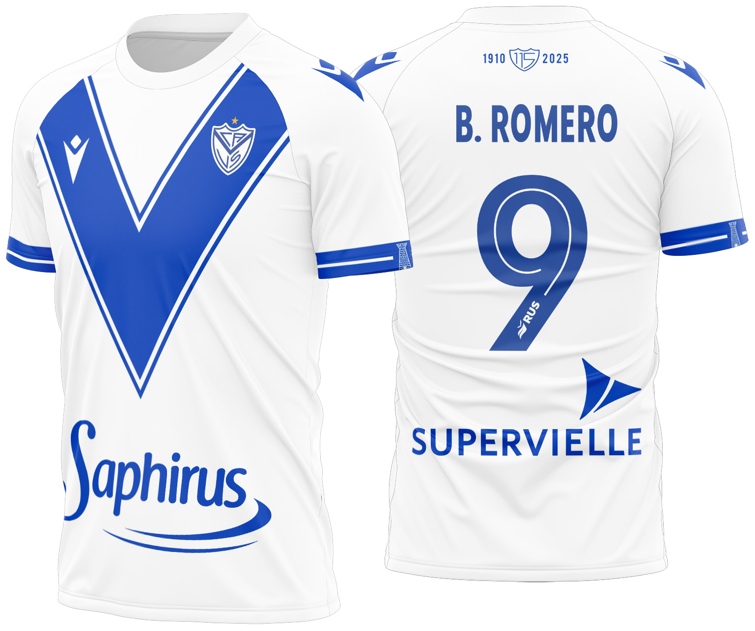 Arte vetor camisa Vélez Sarsfield Local 2025
