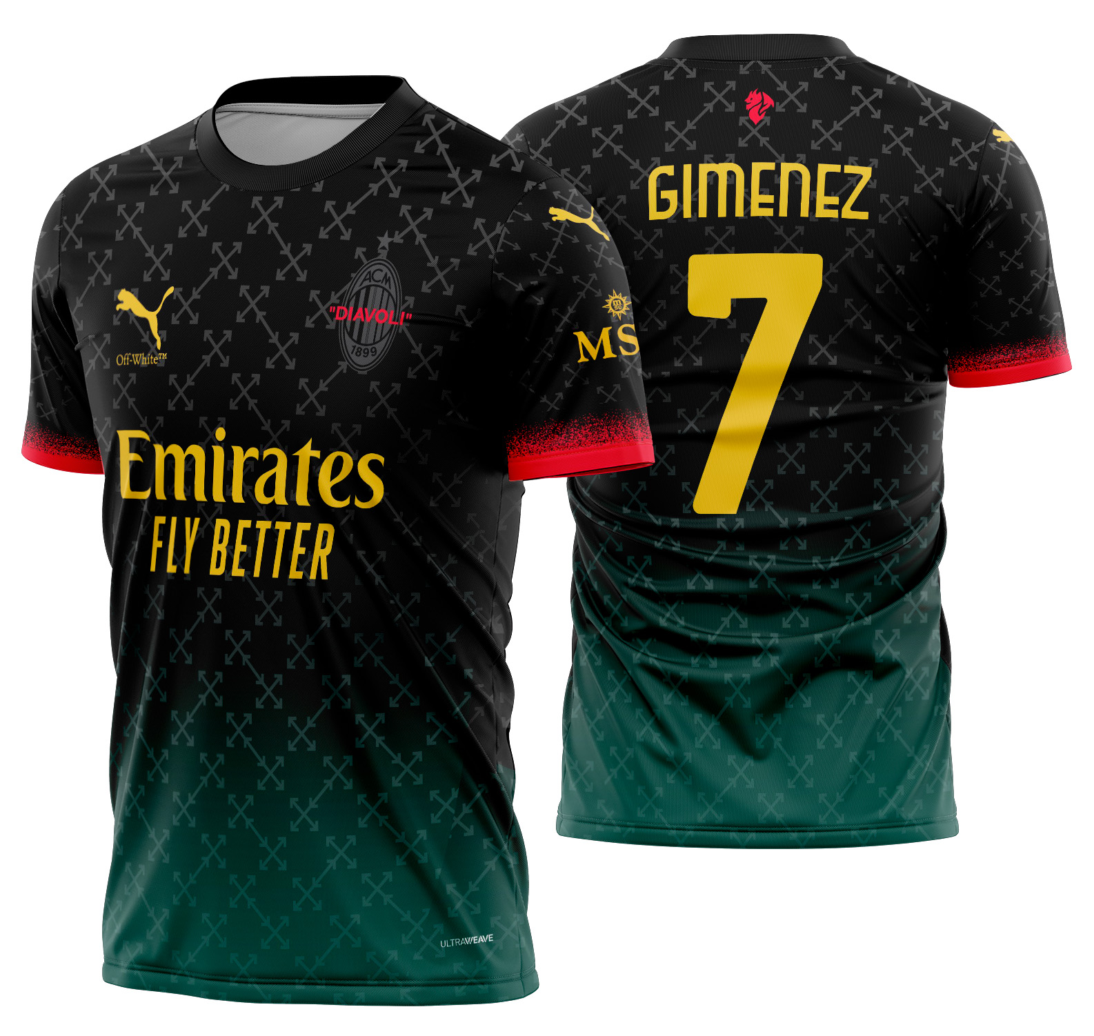 Arte vetor camisa AC Milan Quarta 2024-2025