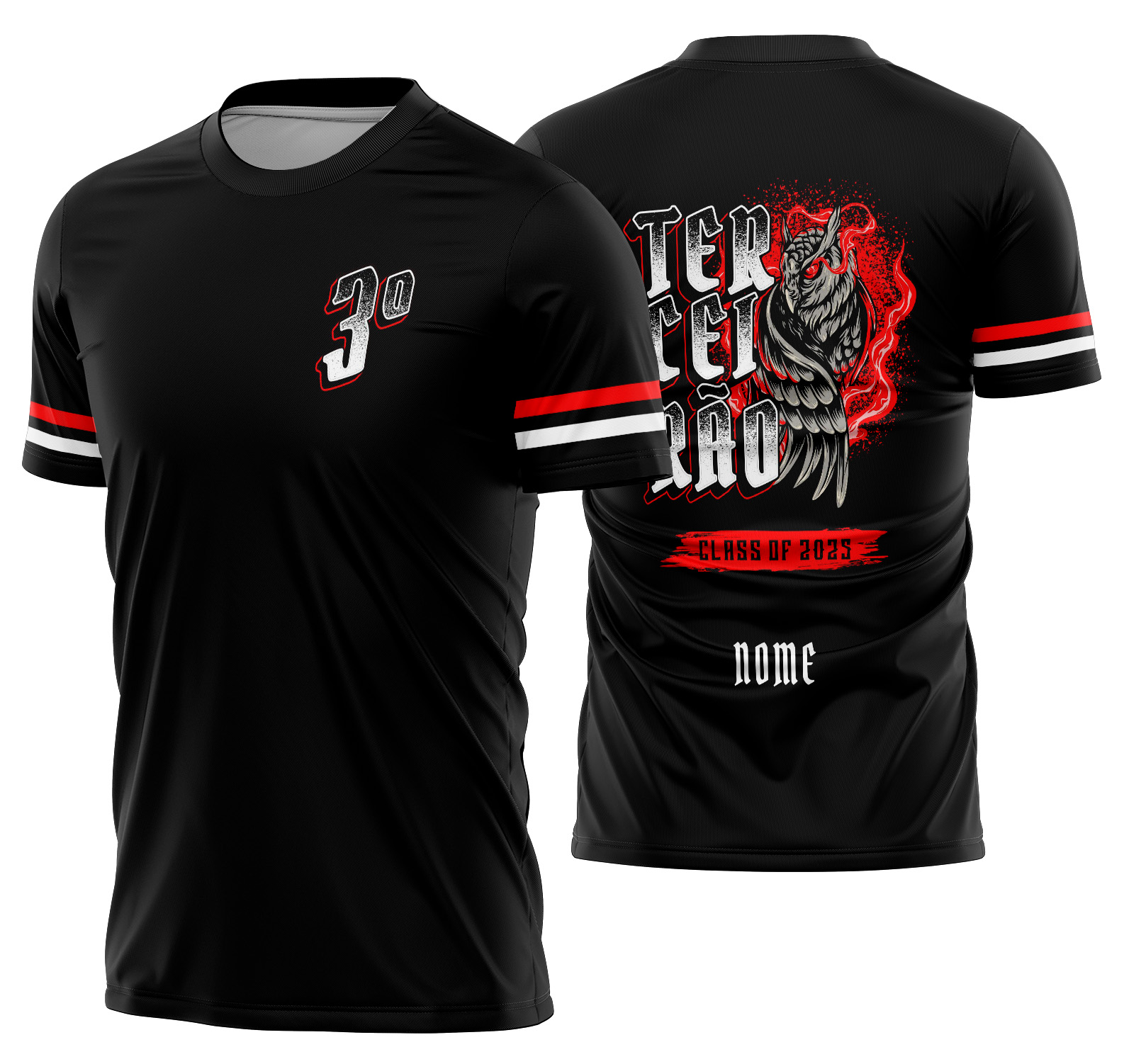 Arte vetor camisa Terceirao Coruja vermelha Mod-193