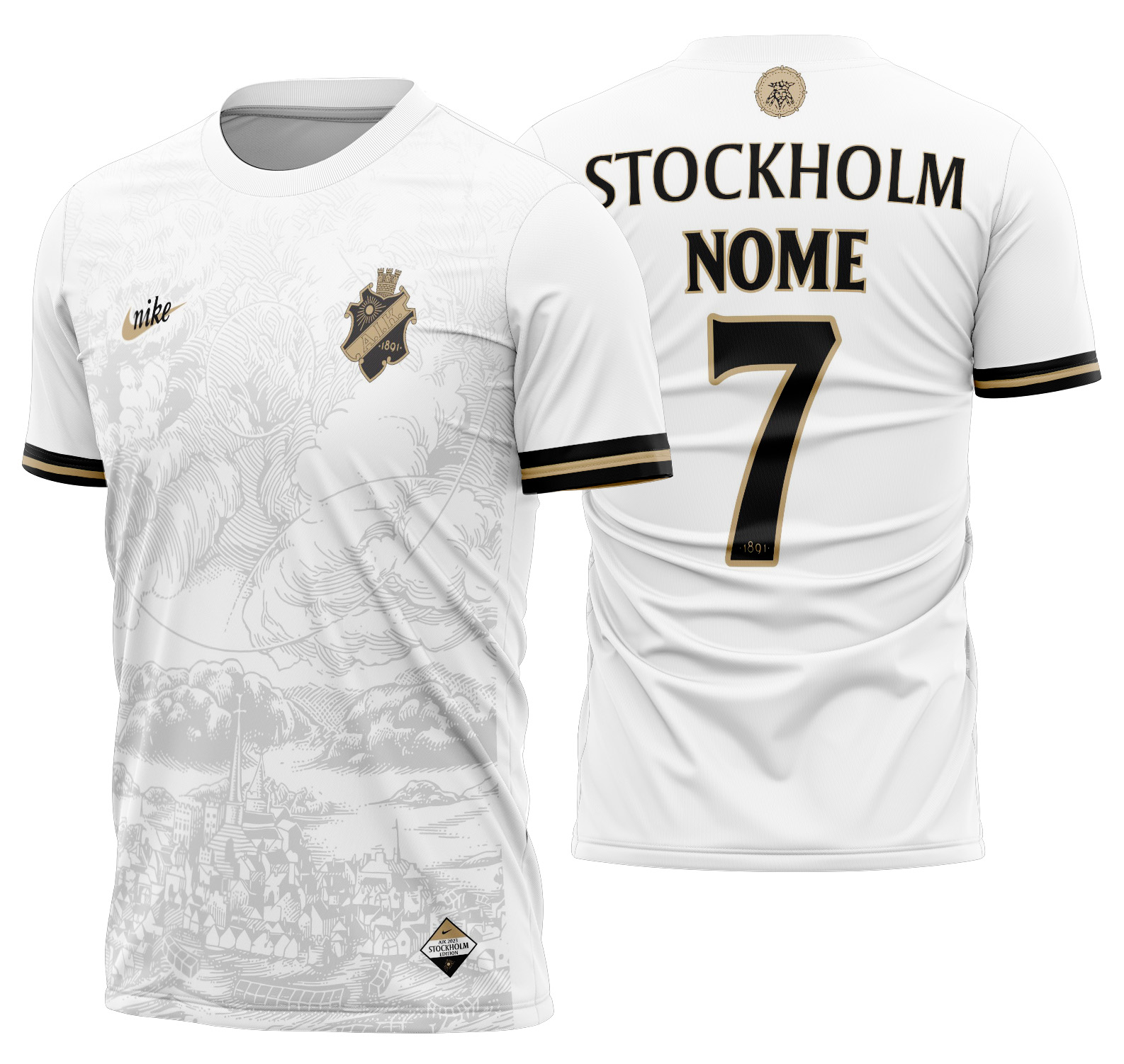 Arte vetor camisa AIK Fotboll Aniversario 2023