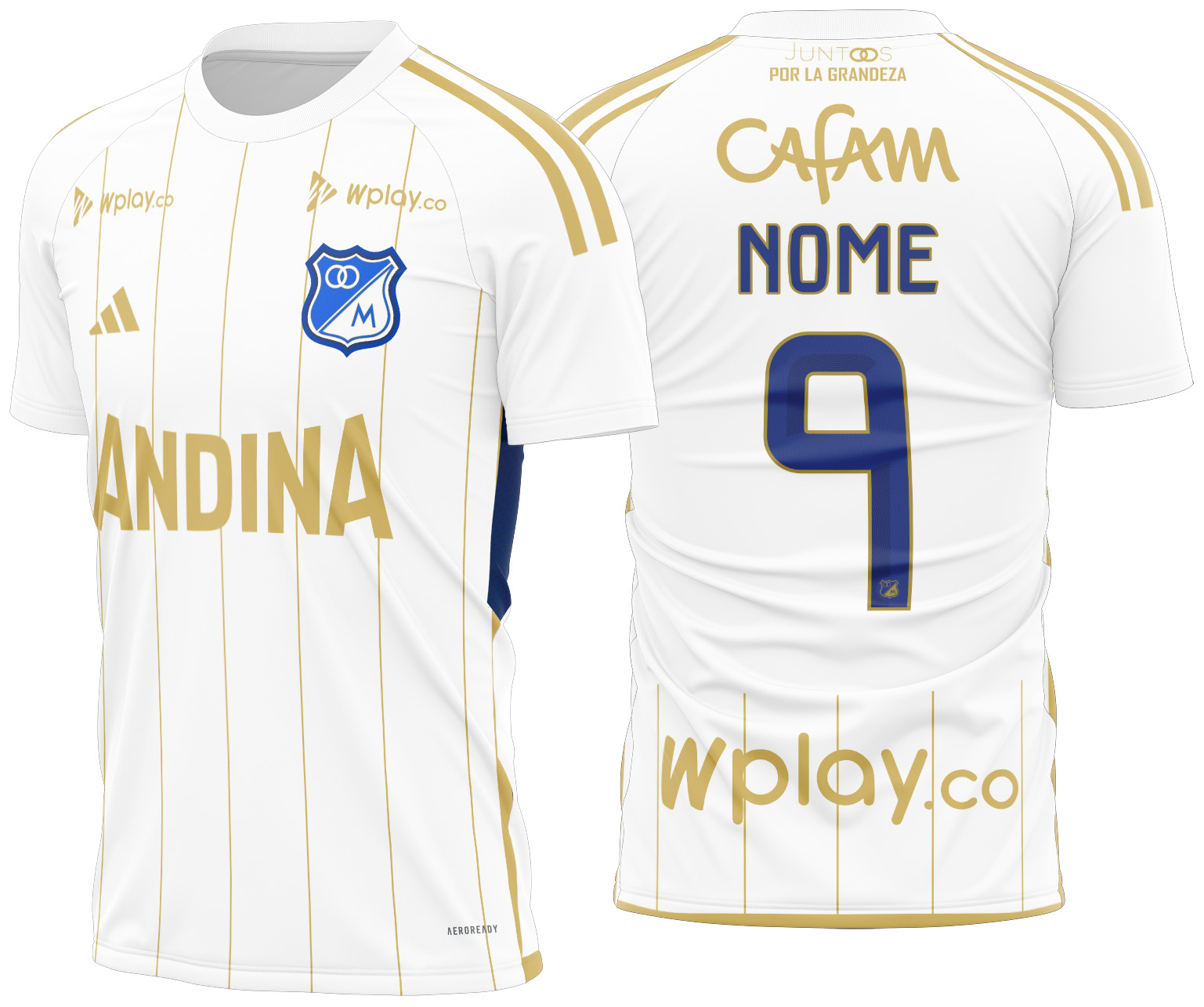 Arte vetor camisa Millonarios Visita 2025