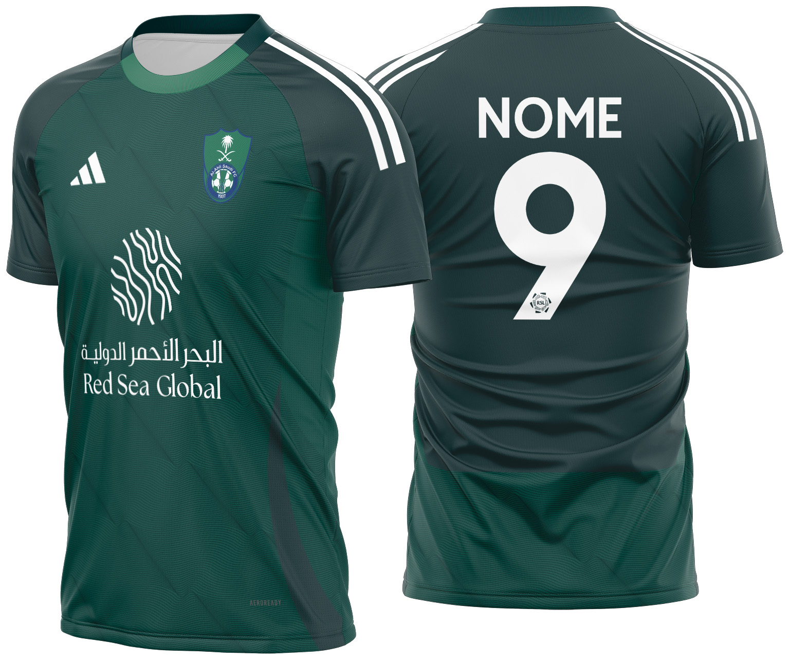Arte vetor camisa Al Ahli Visita 2024-2025