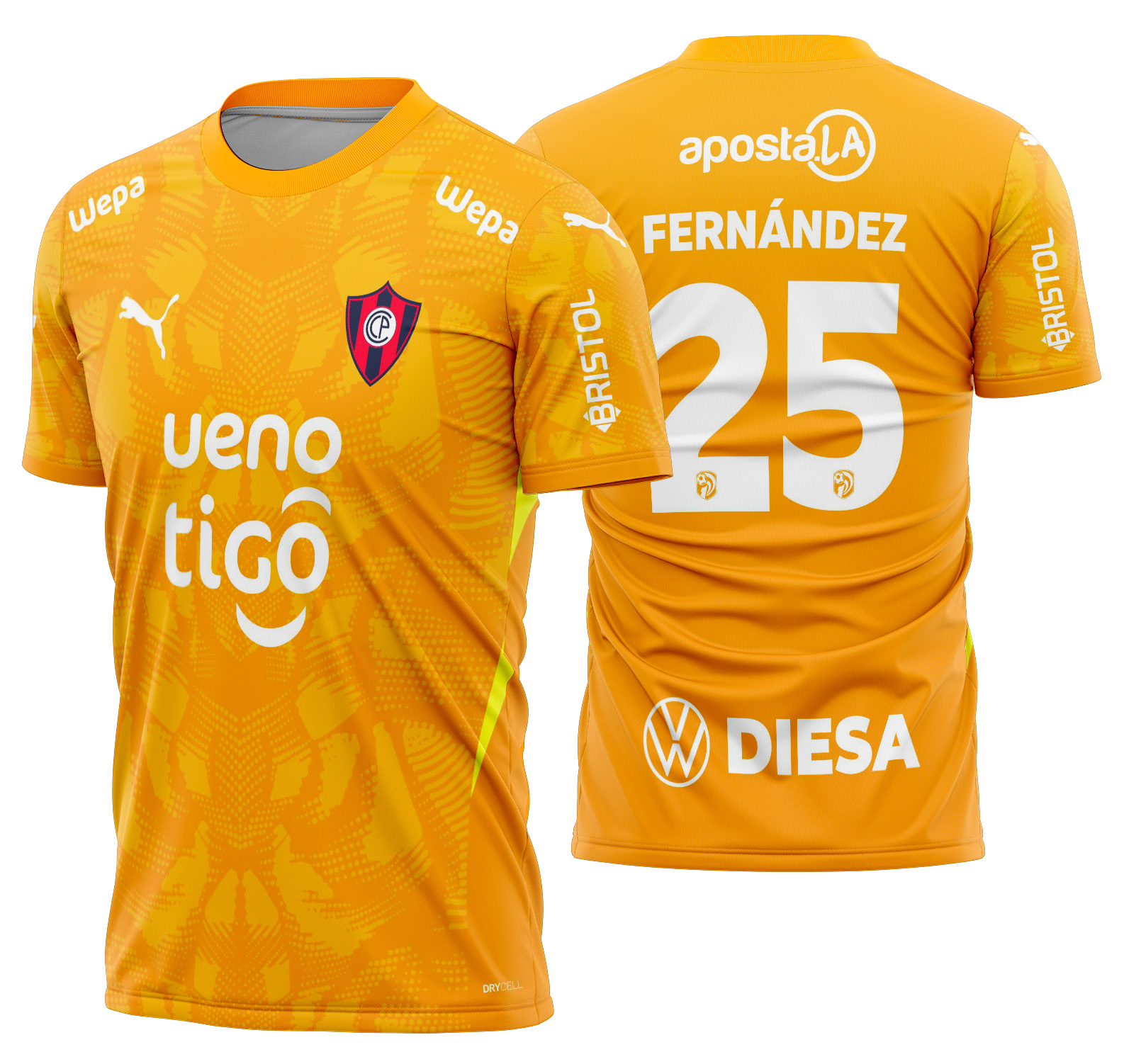 Arte vetor camisa Cerro Porteño Goleiro 2025