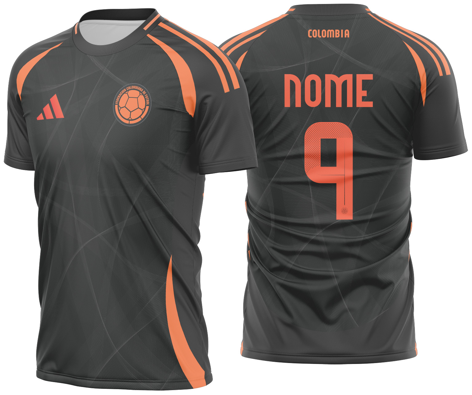 Arte vetor camisa Colômbia Visita Copa América 2024