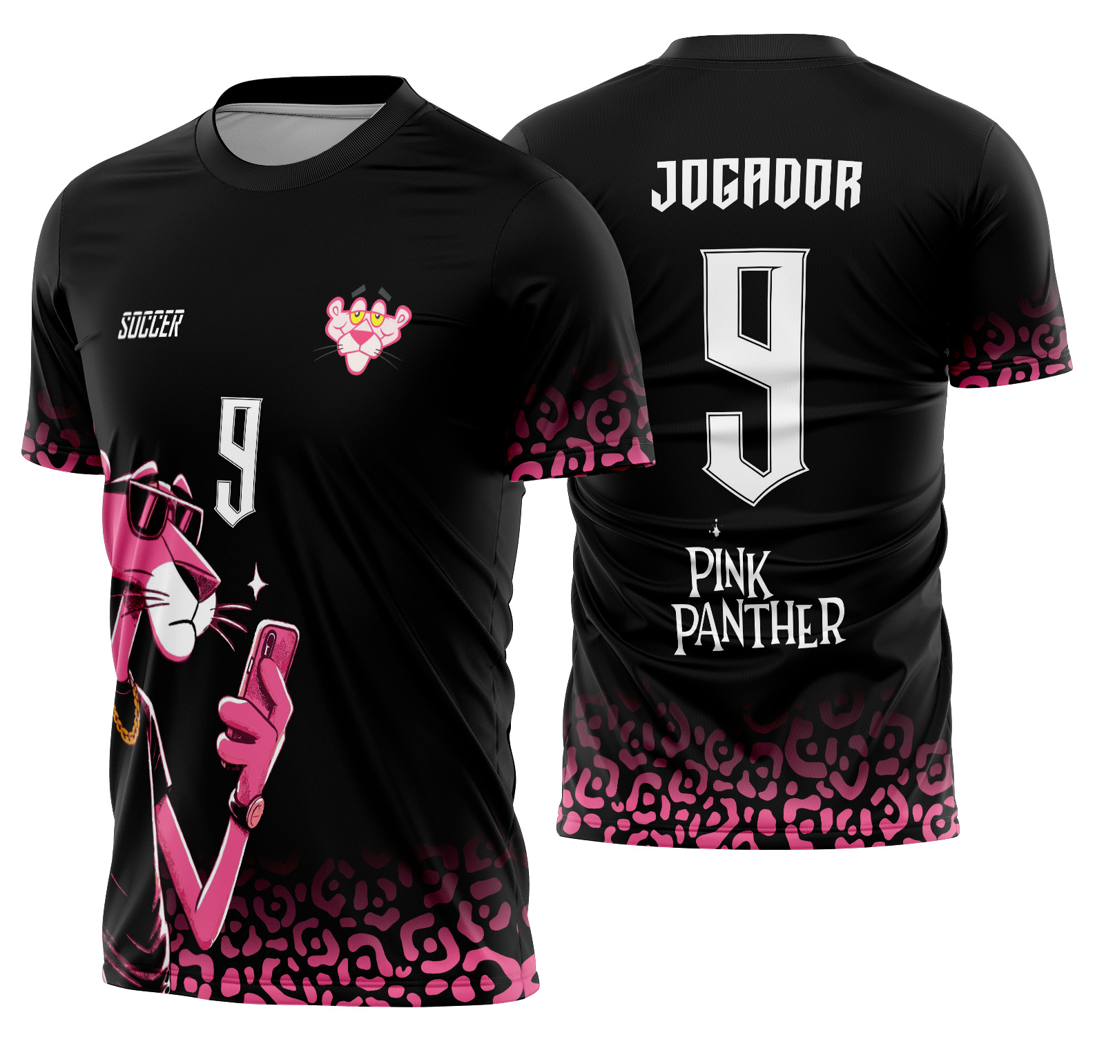 Arte vetor camisa Interclasse Pantera Cor de Rosa Mod-603