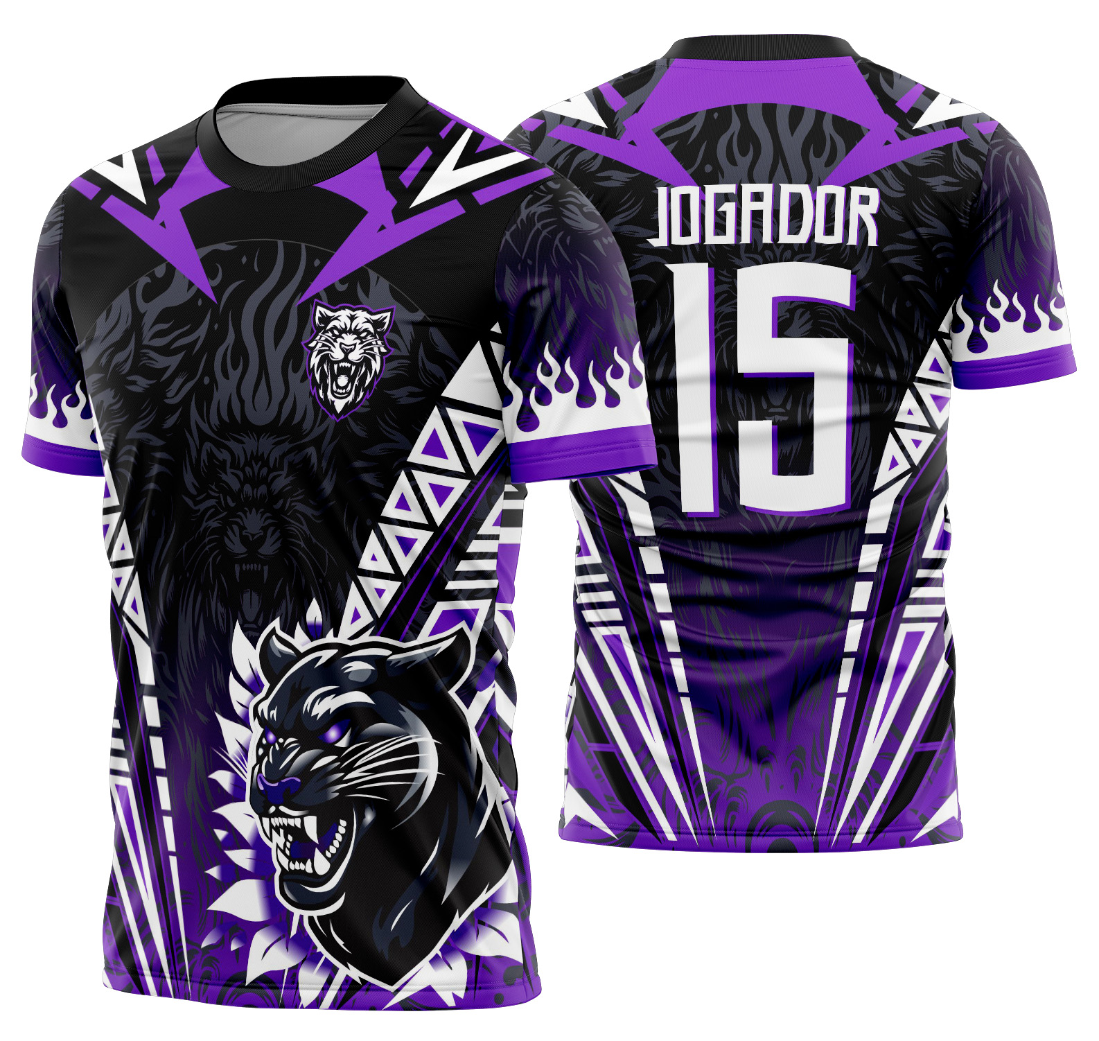 Arte vetor camisa Pantera Flores White Mod-604