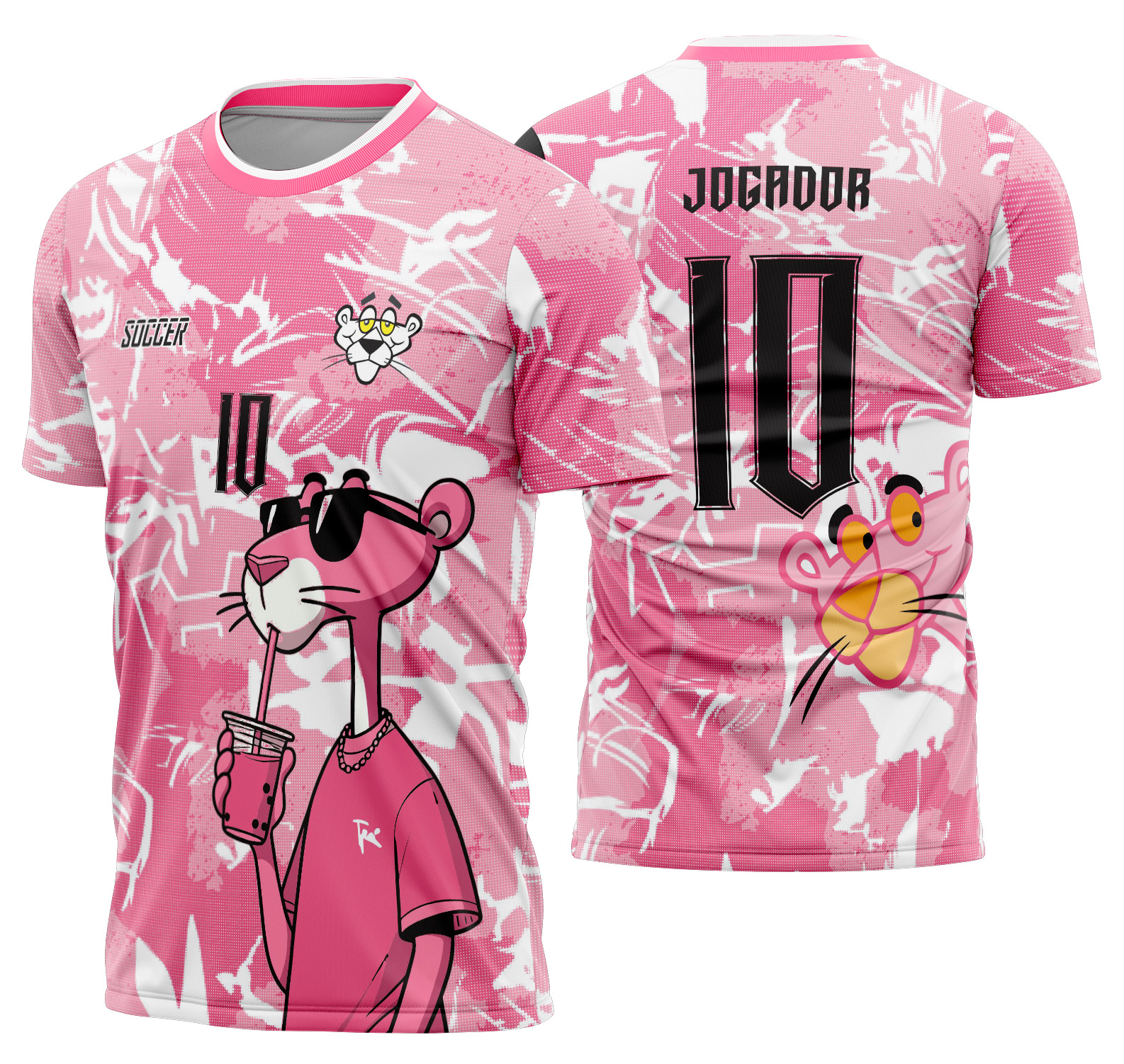 Arte vetor camisa Interclasse Pantera Cor de Rosa Mod-613