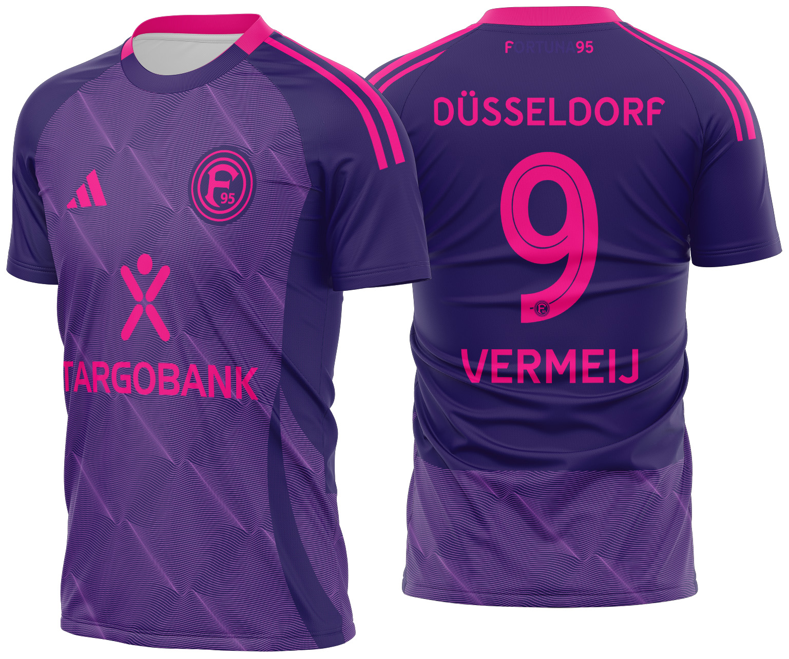 Arte Vetor Camisa Fortuna Düsseldorf Alternativa 2024-2025