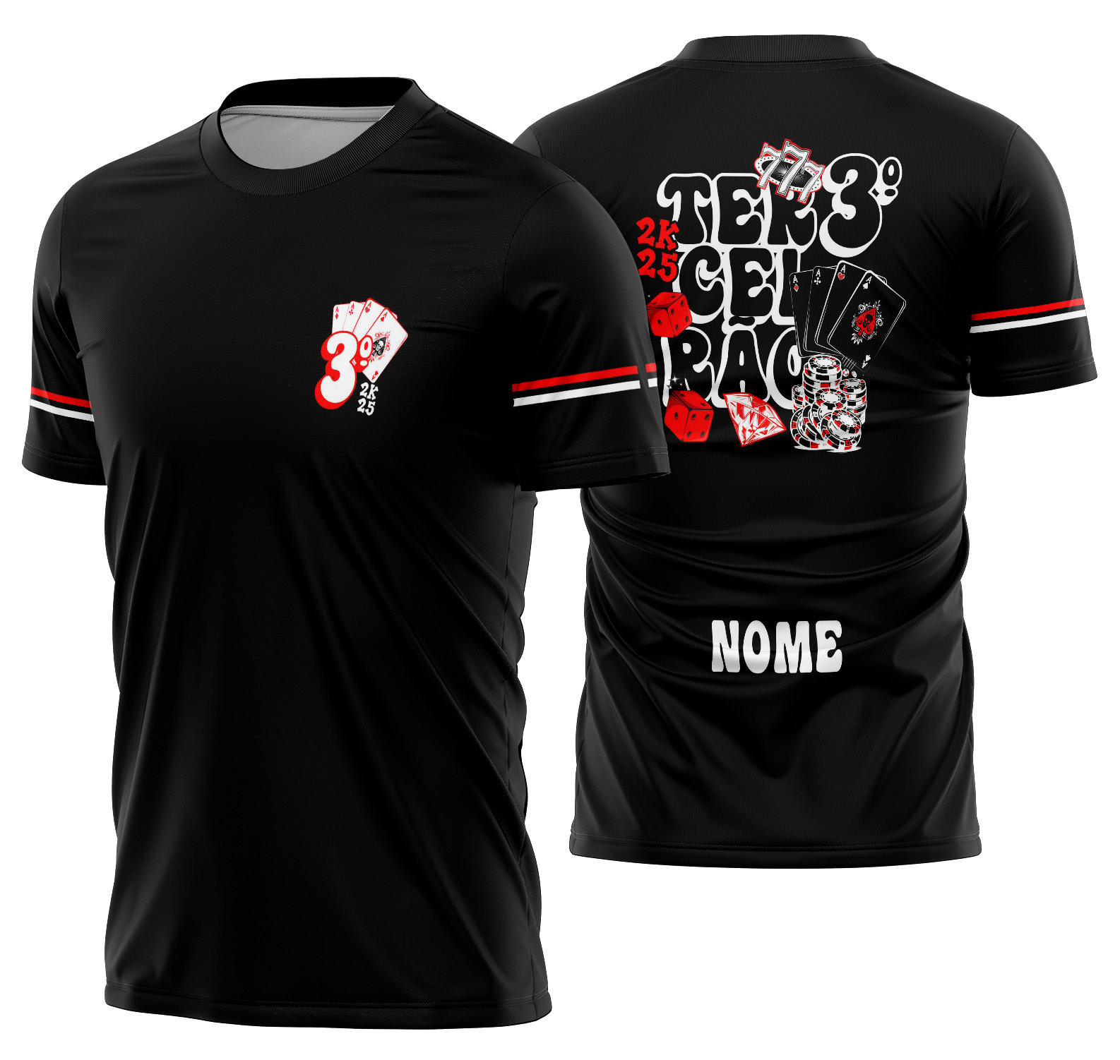 Arte Vetor Camisa Terceirão Poker e Baralho Mod-308