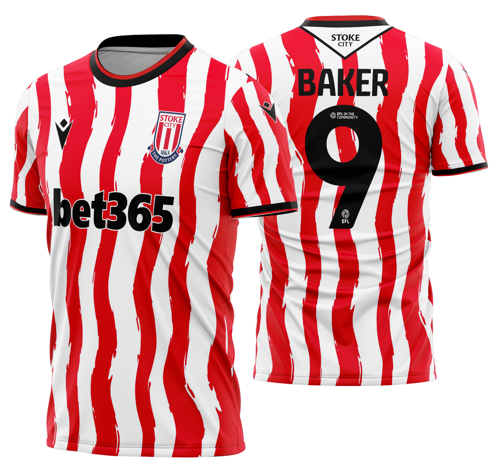 Arte Vetor Camisa Stoke City Local 2025-2026