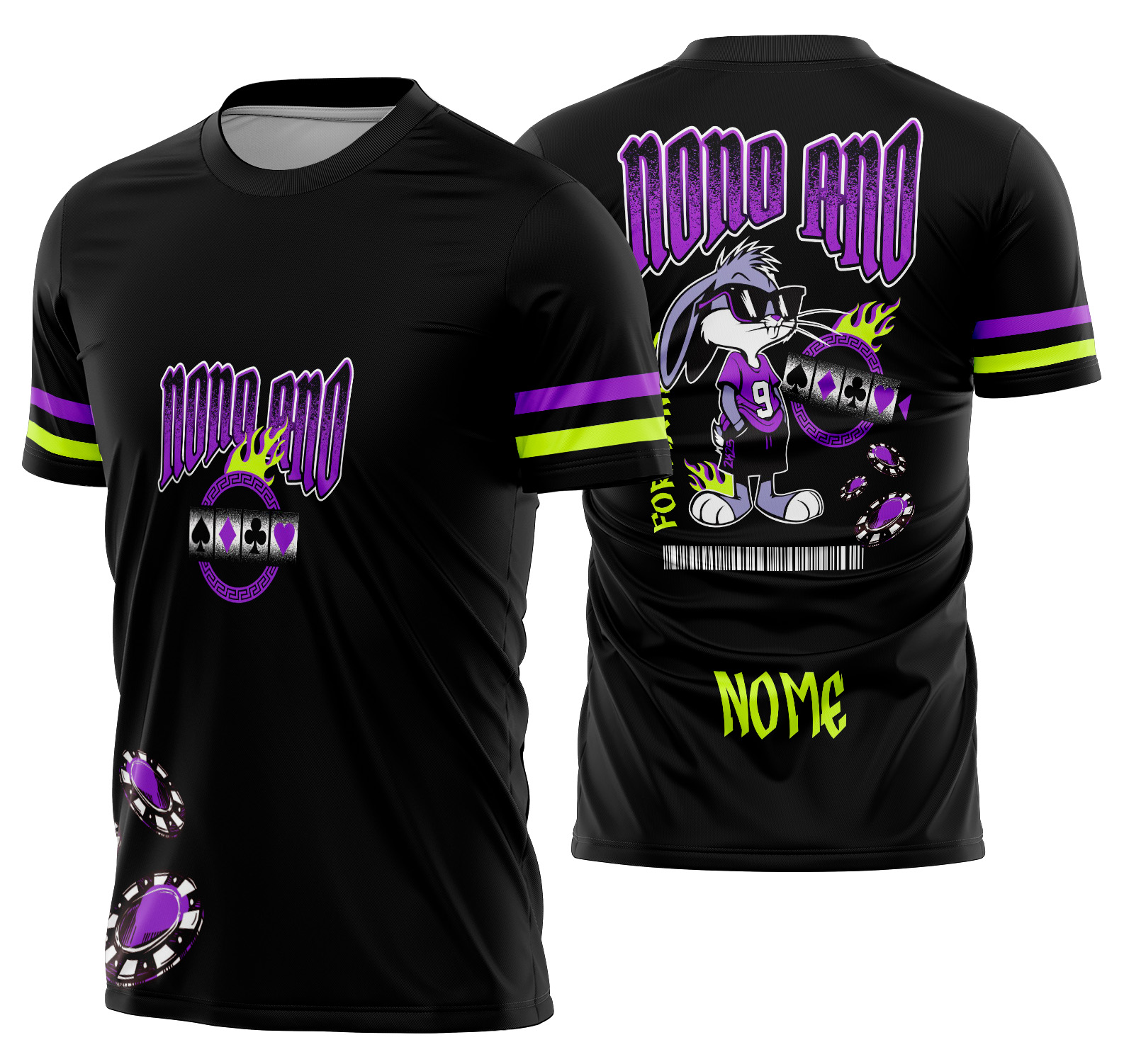 Arte vetor Camisa Nono Ano Pernalonga Cassino Mod-310