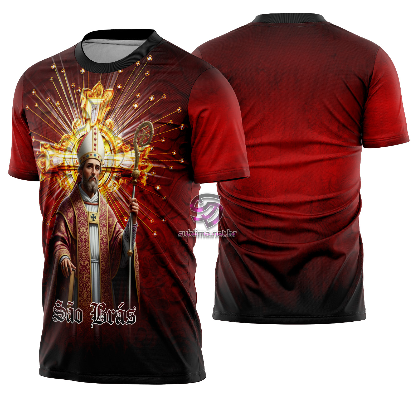 Arte estampa camisa São Brás