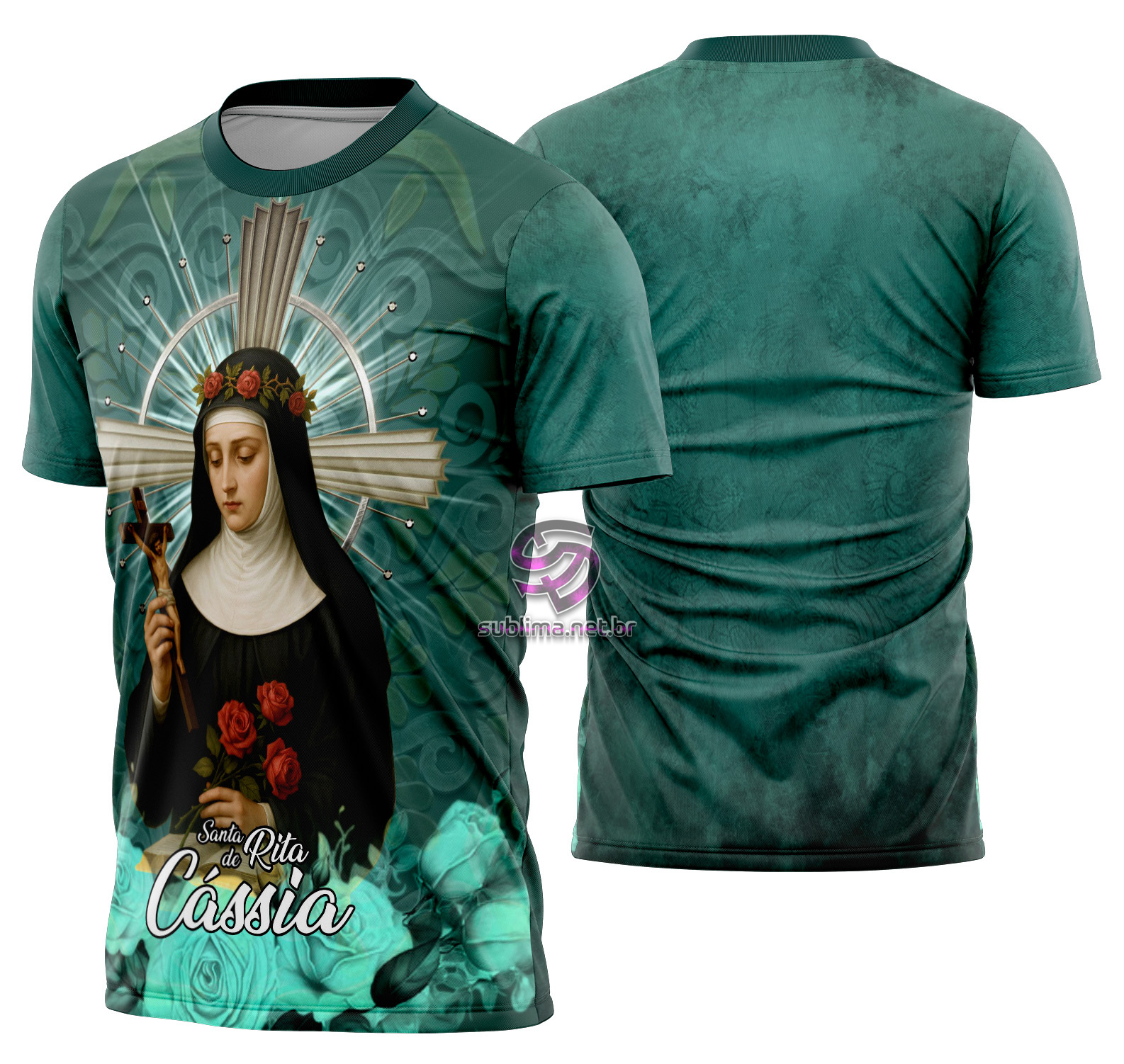 Arte estampa camisa Santa Rita de Cássia miniatura 3