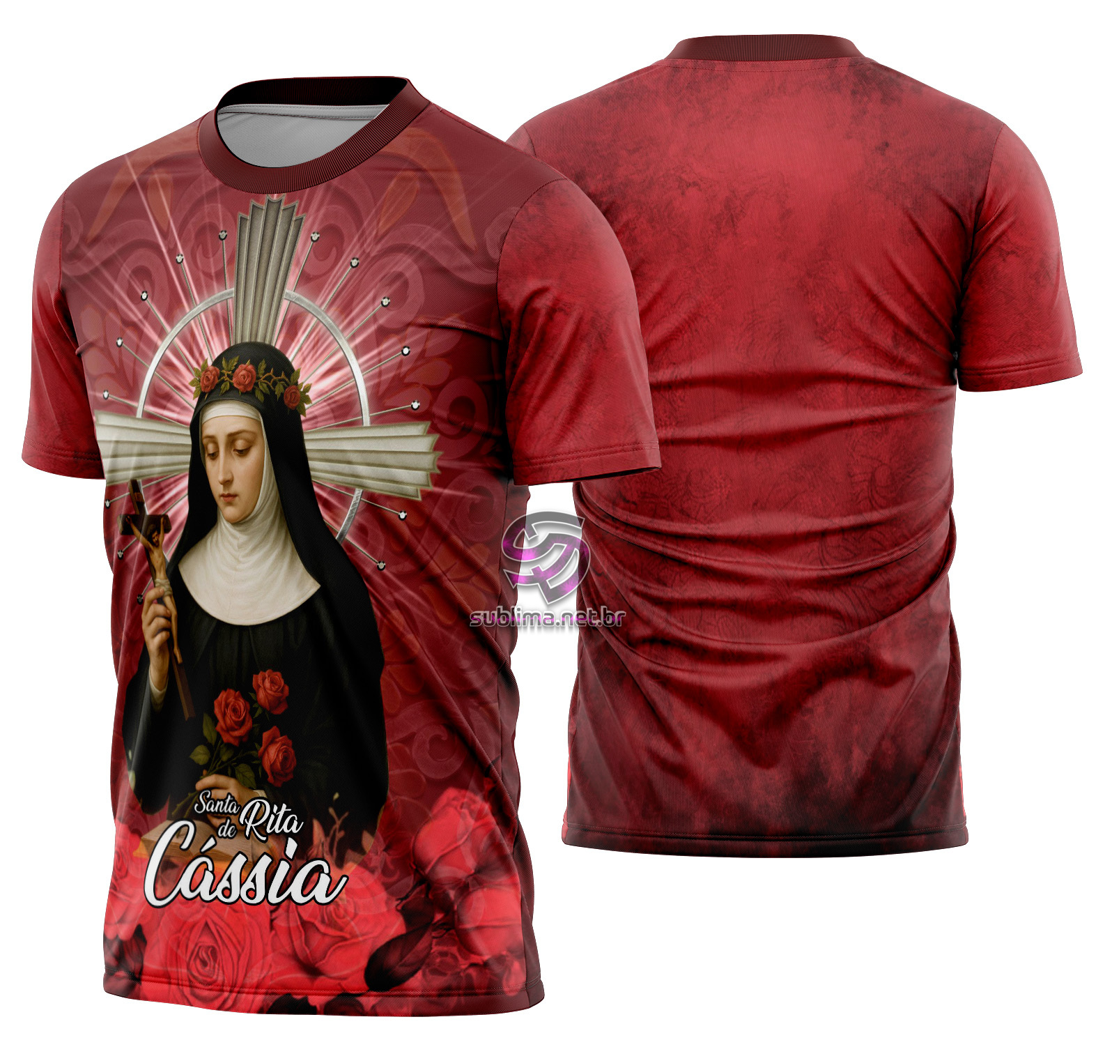 Arte estampa camisa Santa Rita de Cássia miniatura 2