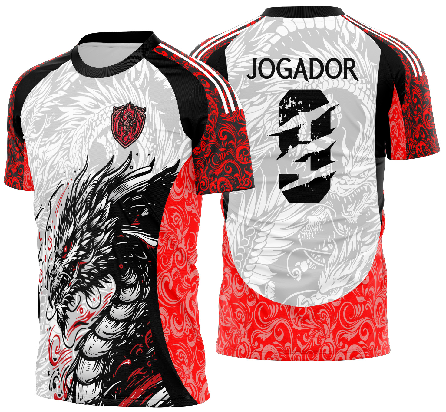 Arte Vetor Camisa Interclasse dragão negro Mod-670