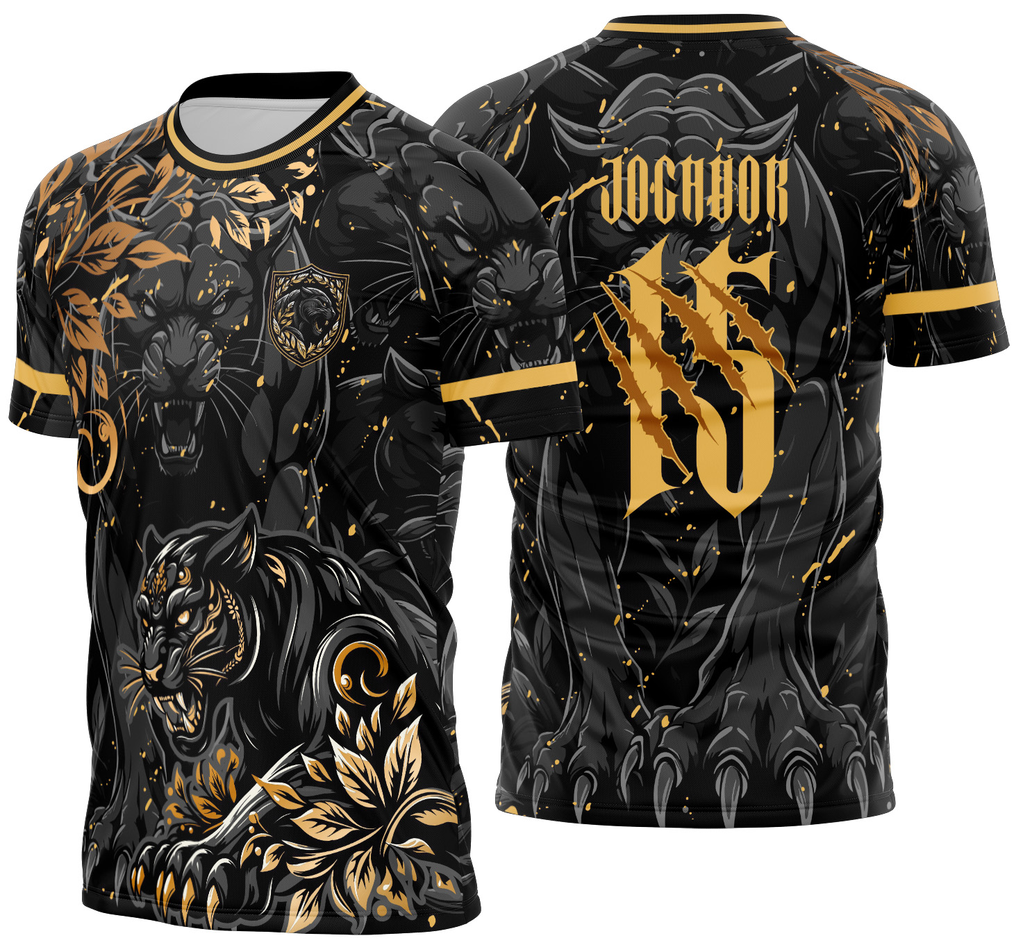Arte Vetor Camisa Interclasse Pantera Black Dourada Mod-673