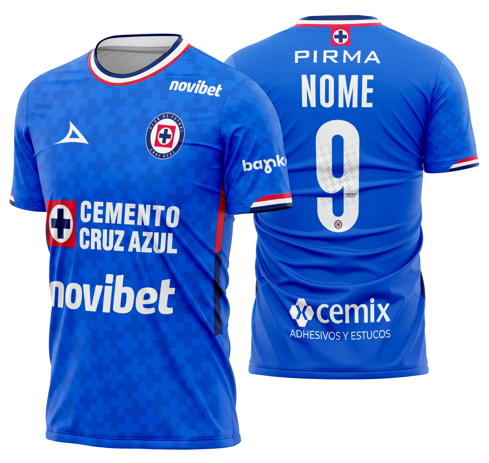 Arte Vetor Camisa Cruz Azul Local 2025-2026