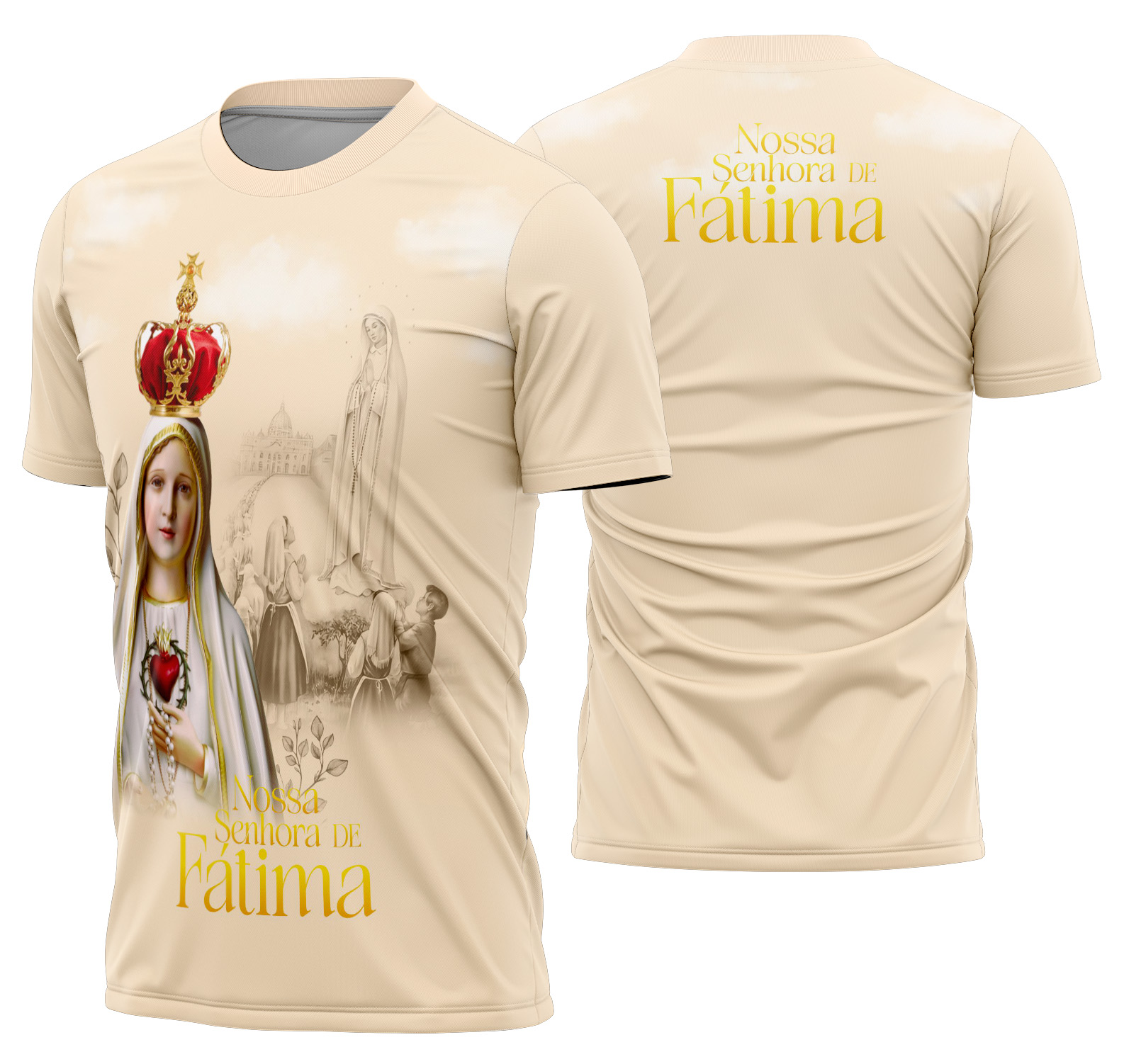 Arte estampa camisa Nossa Senhora de Fatima Mod-2