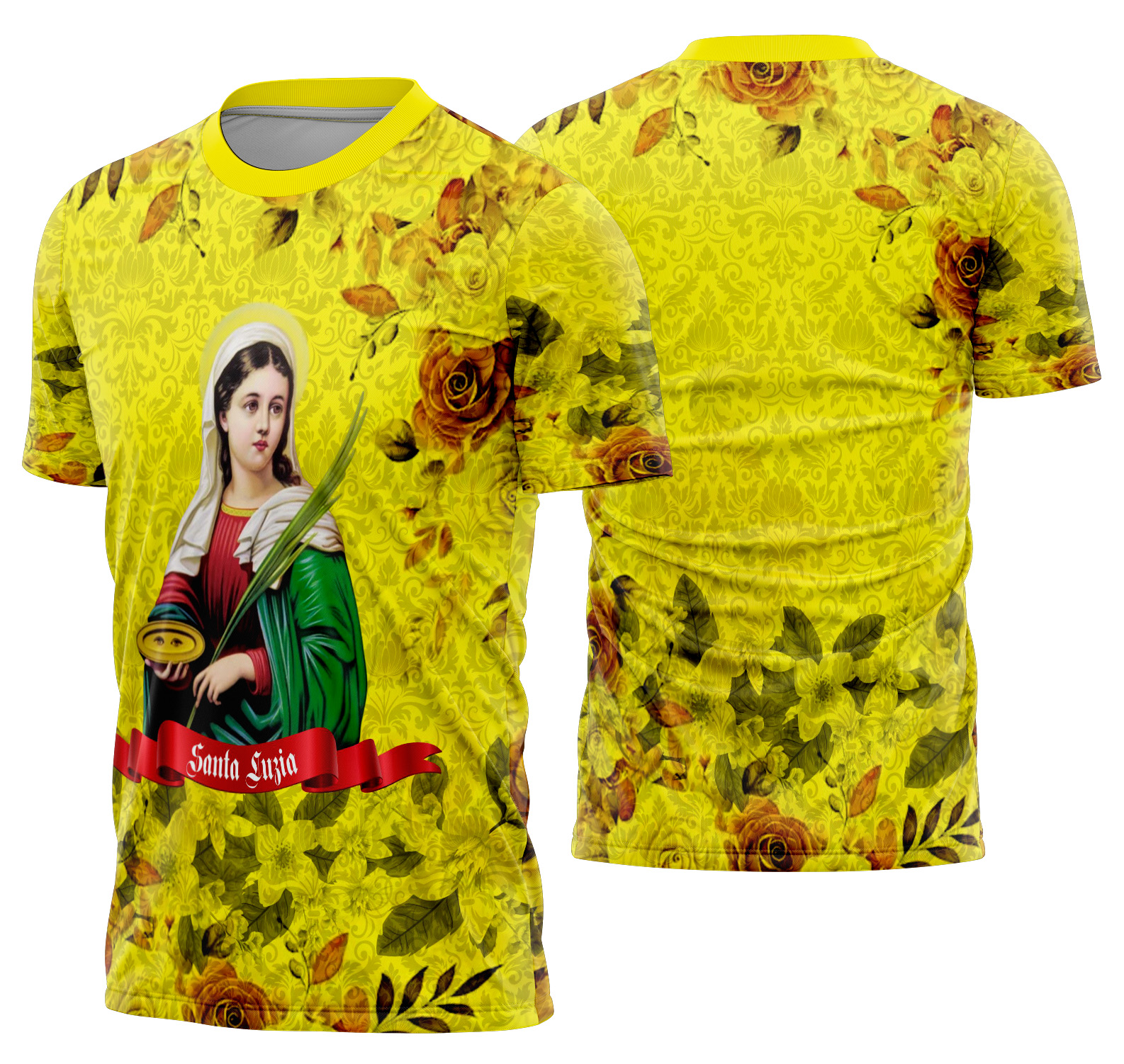 Arte estampa camisa Santa Luzia