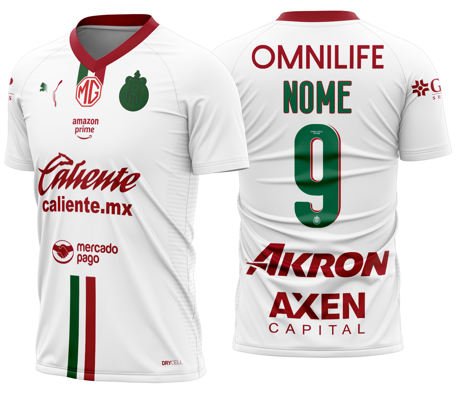 Arte Vetor Camisa Chivas Visita 2025-2026