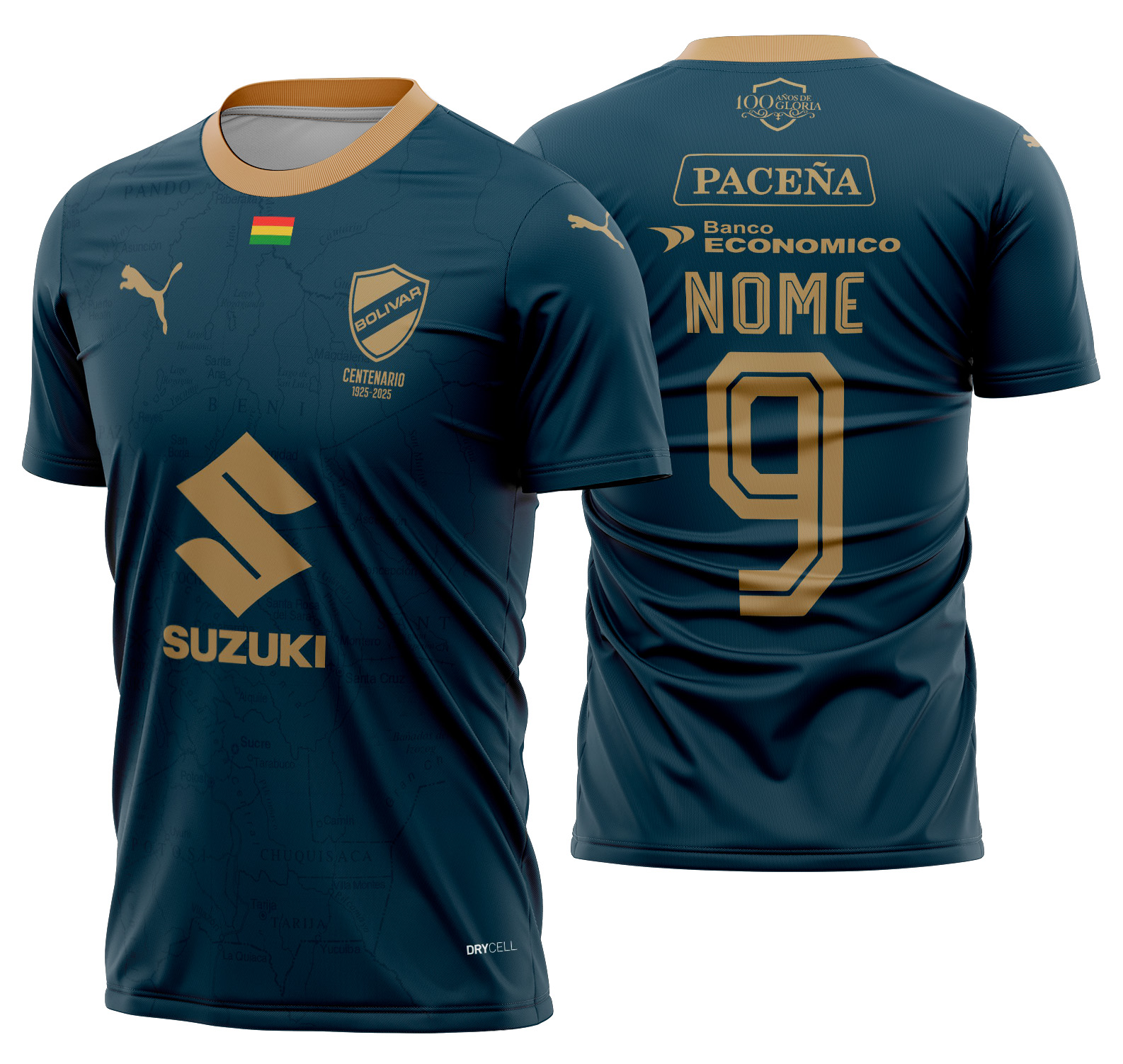 Arte Vetor Camisa Club Bolivar Visita 2025