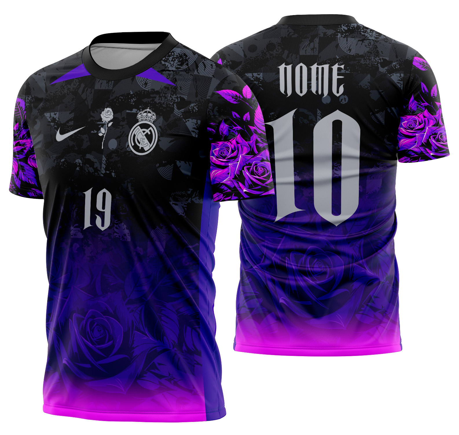 Arte Vetor Camisa Real  Madrid concept rosas 2025