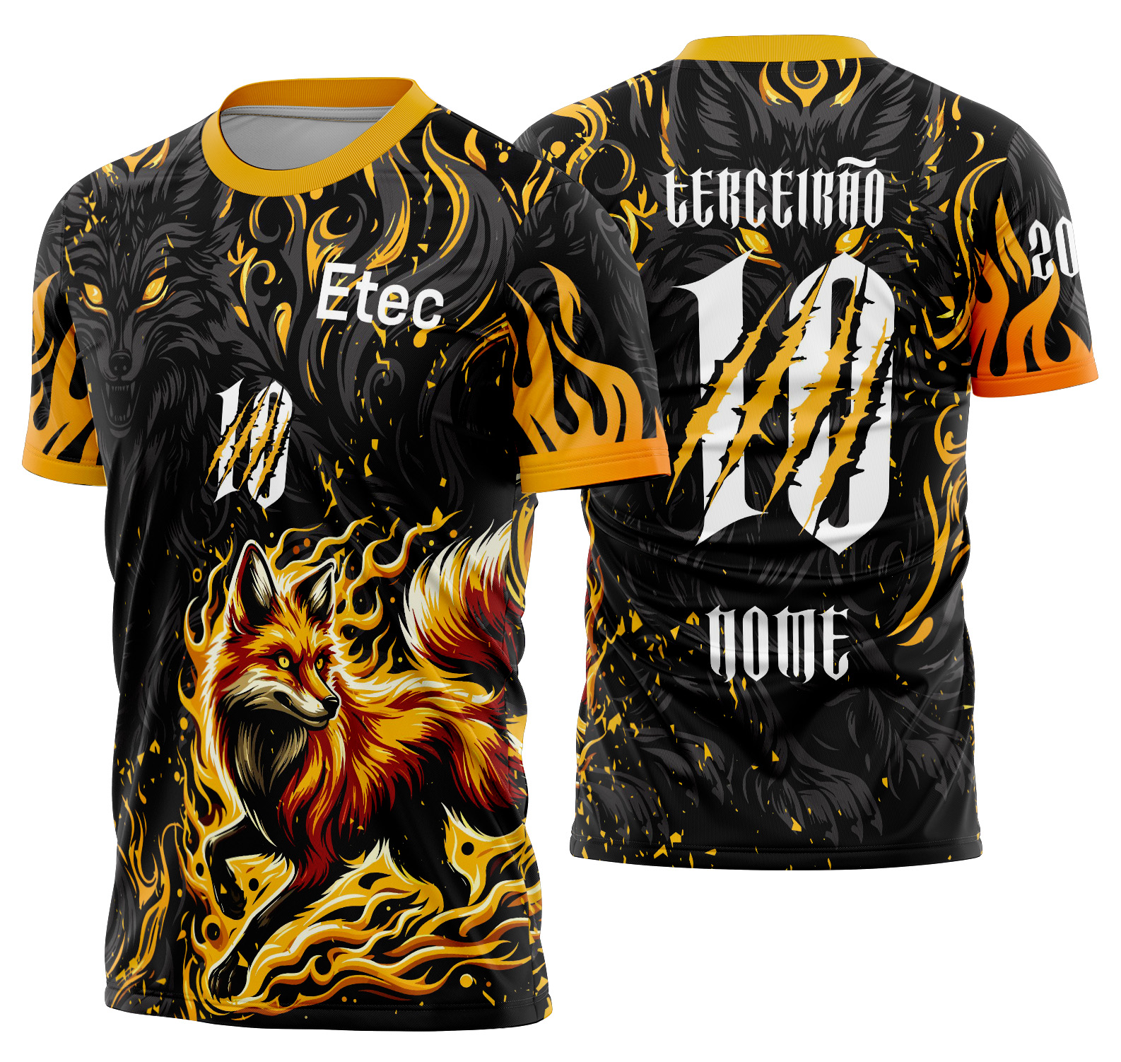 Arte vetor camisa Interclasse Raposa Mod-774