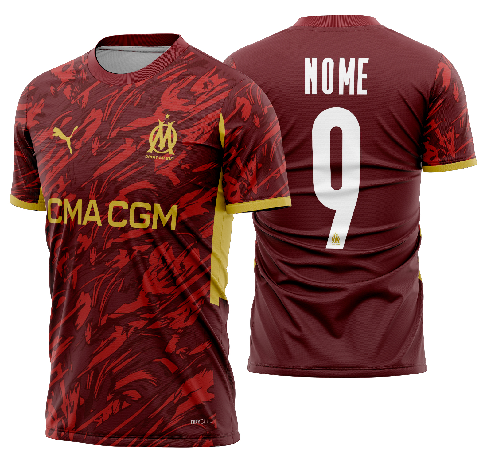 Arte Vetor Camisa Olympique Marsella goleiro 2025-2026