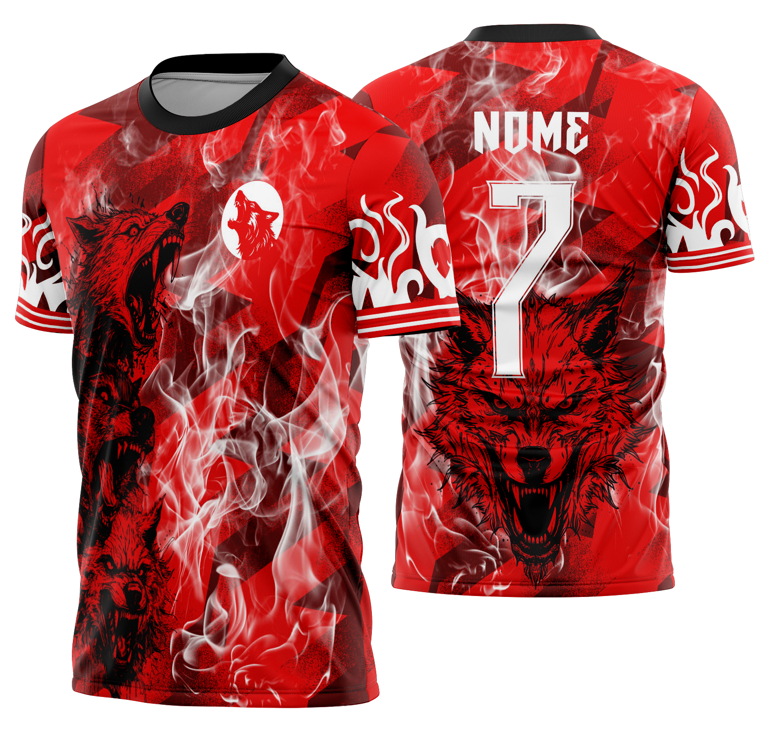 Arte Vetor Camisa Interclasse cabeças lobos Mod-842
