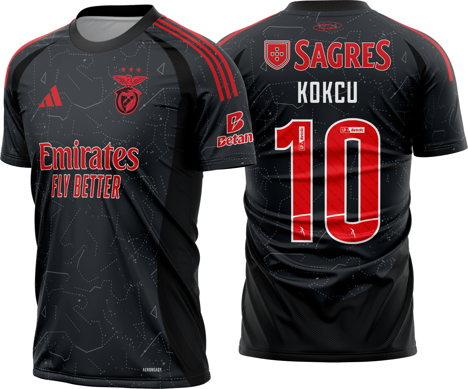 Arte Vetor Camisa Benfica Reserva 2024-25