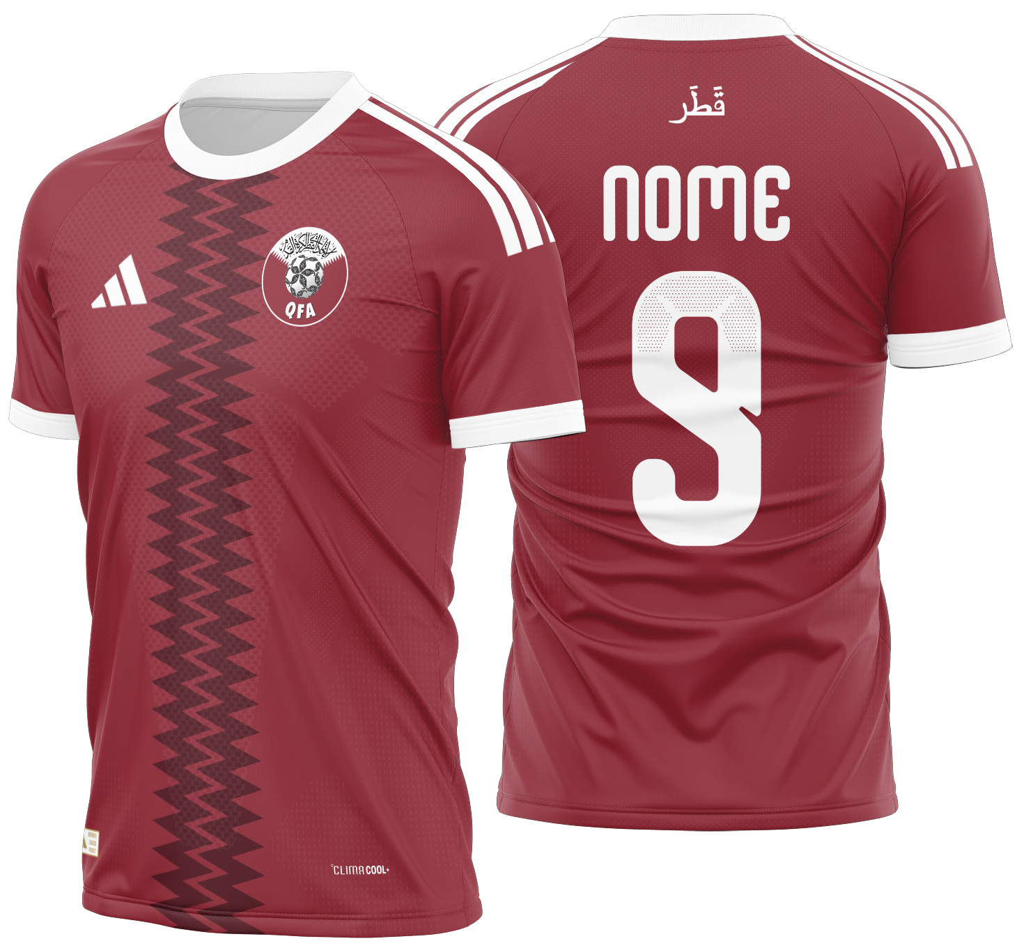 Arte Vetor Camisa Qatar Local 2026
