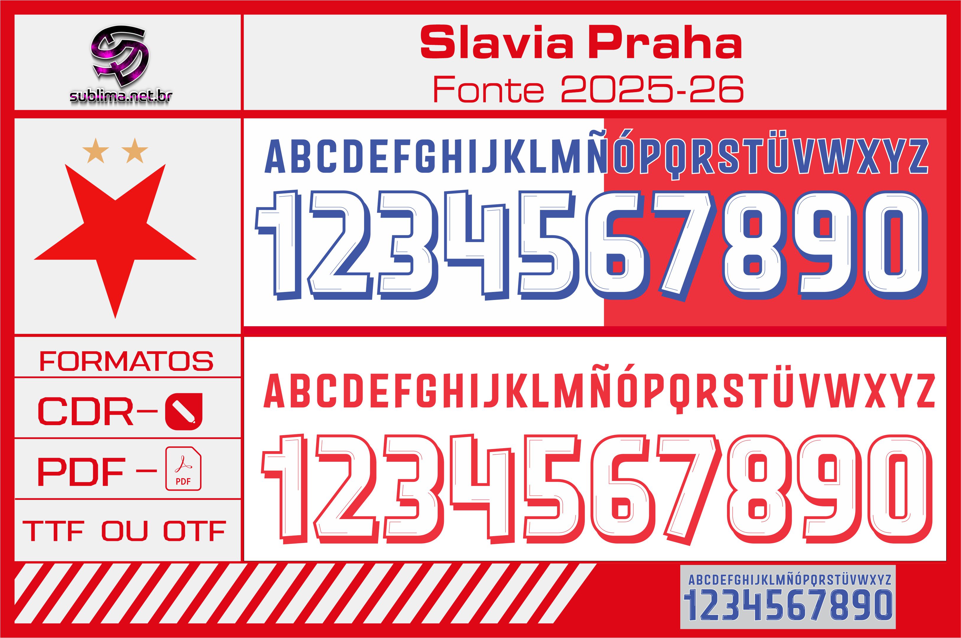 Arte vetor camisa Fonte Slavia Praha 2025-26