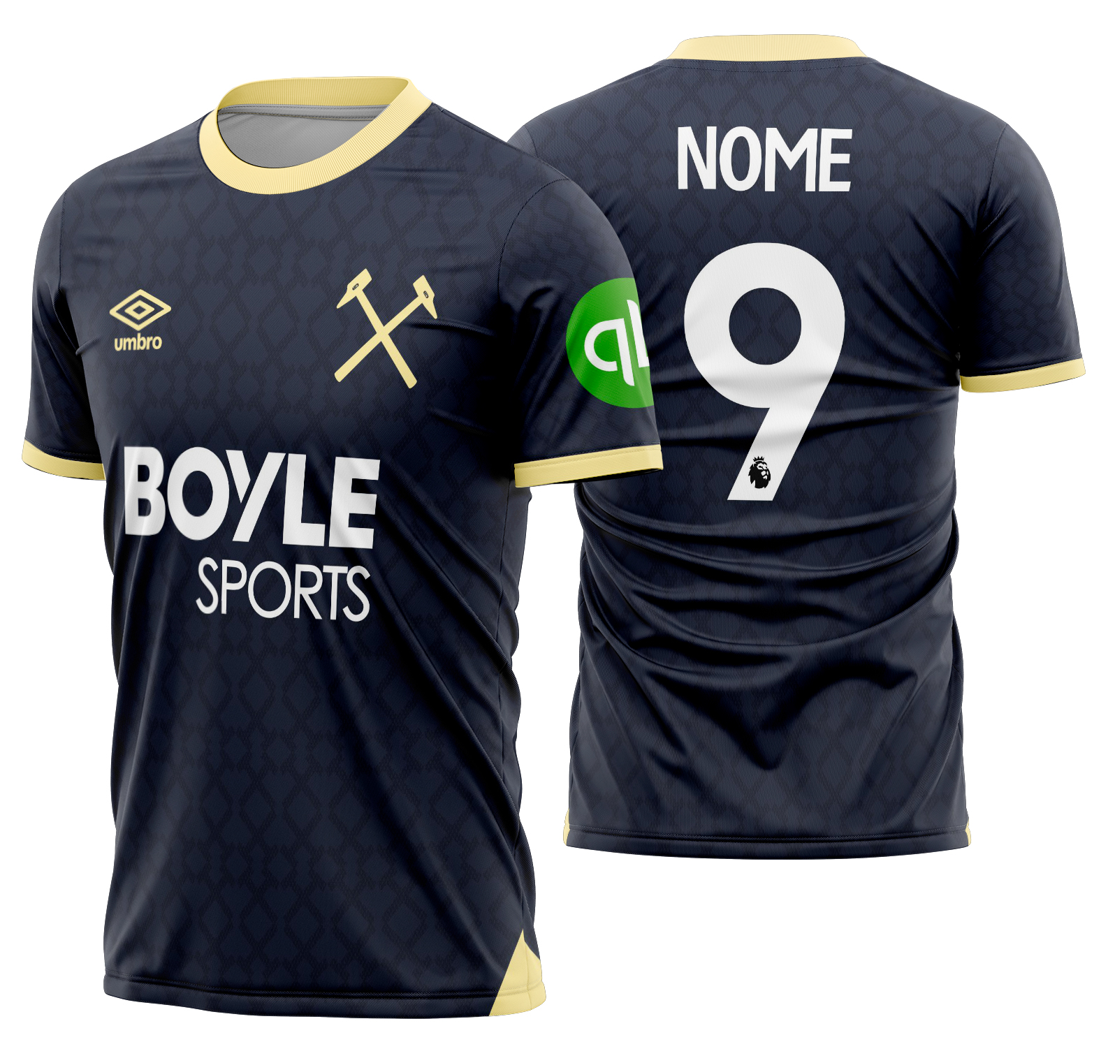 Arte Vetor Camisa West Ham Terceira 2025-2026