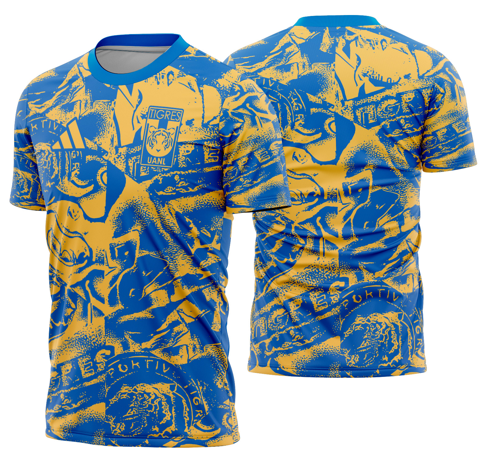 Arte Vetor Camisa Tigres UANL Pre-jogo 2025-2026