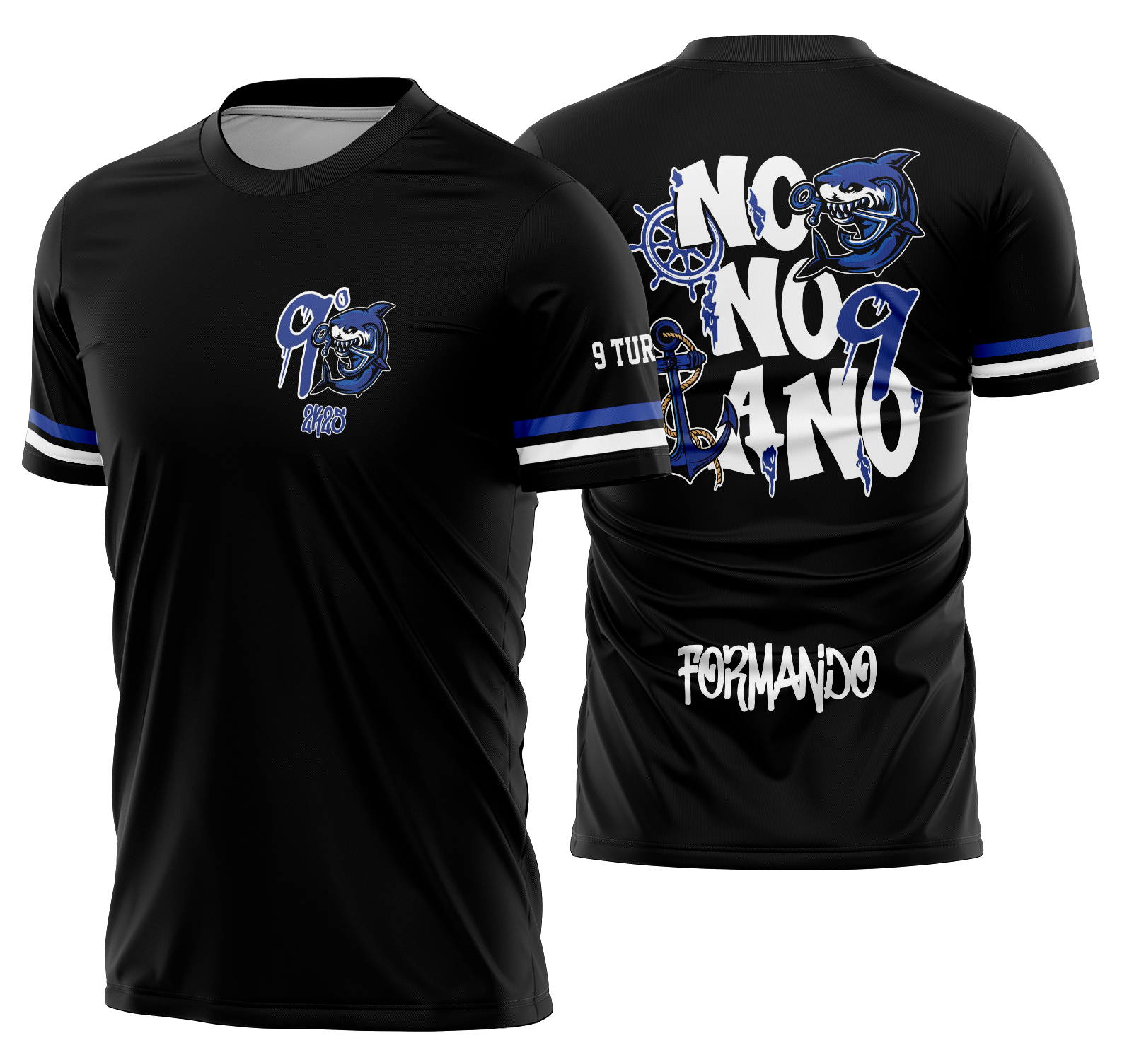 Arte Vetor Camisa Nono Ano Tubarão Ancora Mod-343