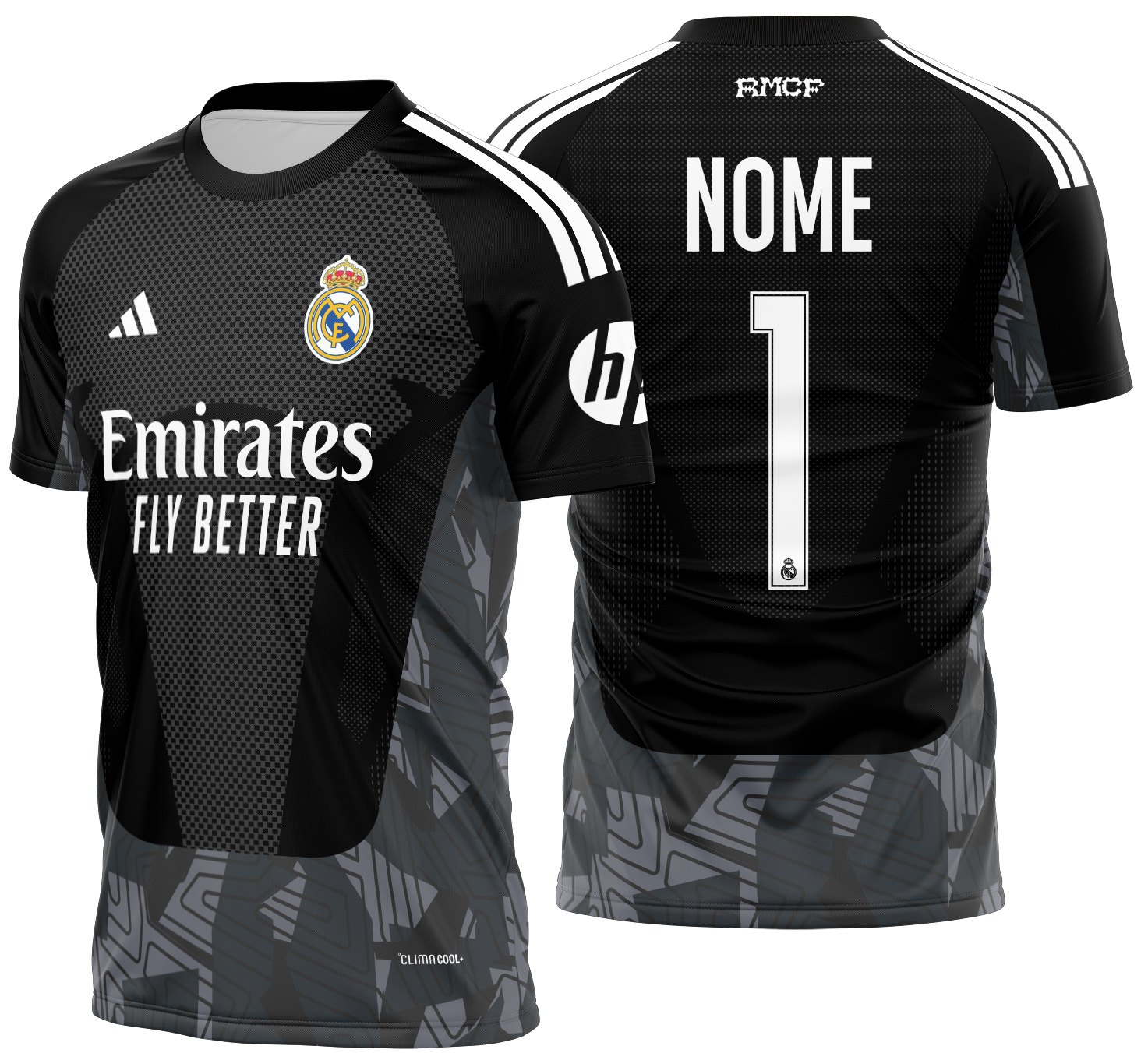 Arte Vetor Camisa Real Madrid goleiro 2026-2027