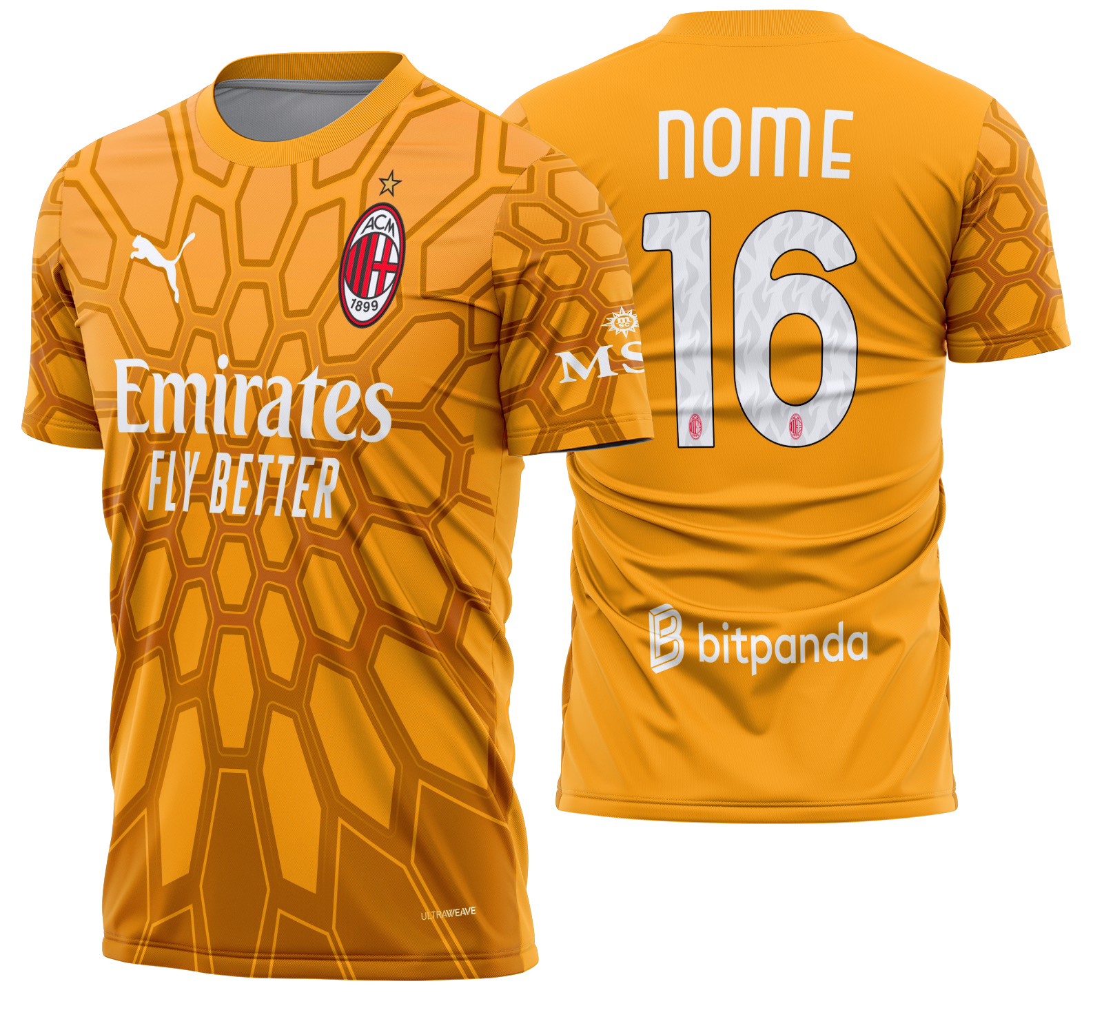 Arte Vetor Camisa AC Milan goleiro 2026-2027
