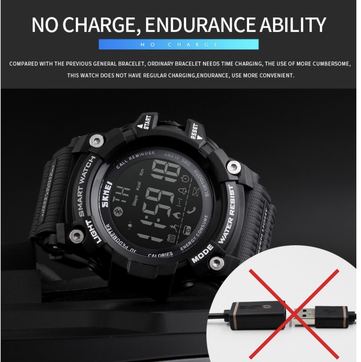 Smartwatch Skmei 1227 negro