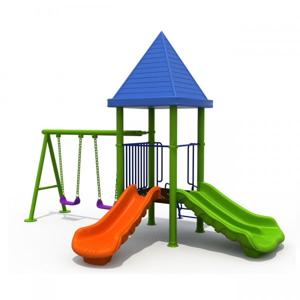 Juego de plaza con Resbalines y Columpios 03