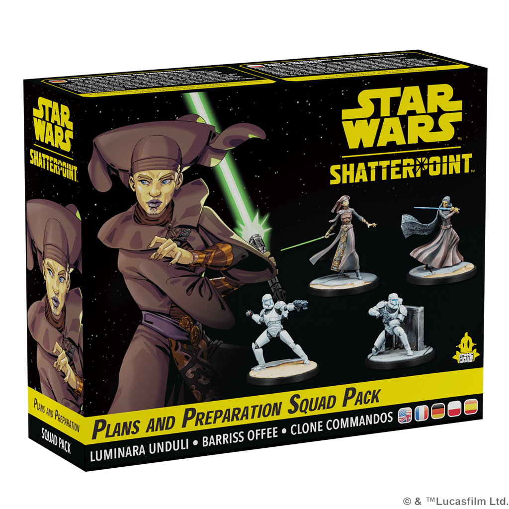 Caja de Star Wars Shatterpoint - Planes y Preparativos Pack de Escuadrón General Luminara Unduli