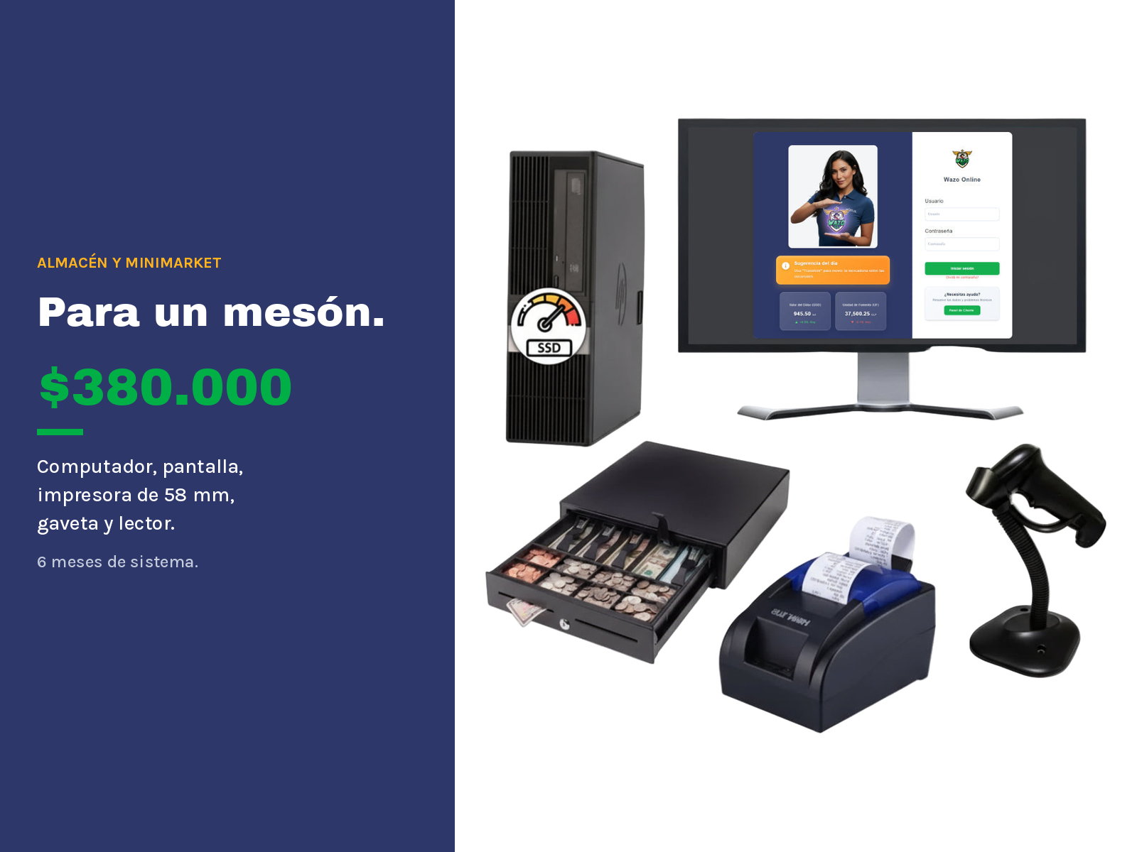 Kit punto de venta para almacén y minimarket