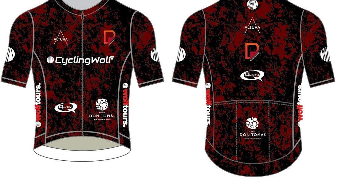 Ficha de jersey Cycling Wolf, frente y espalda