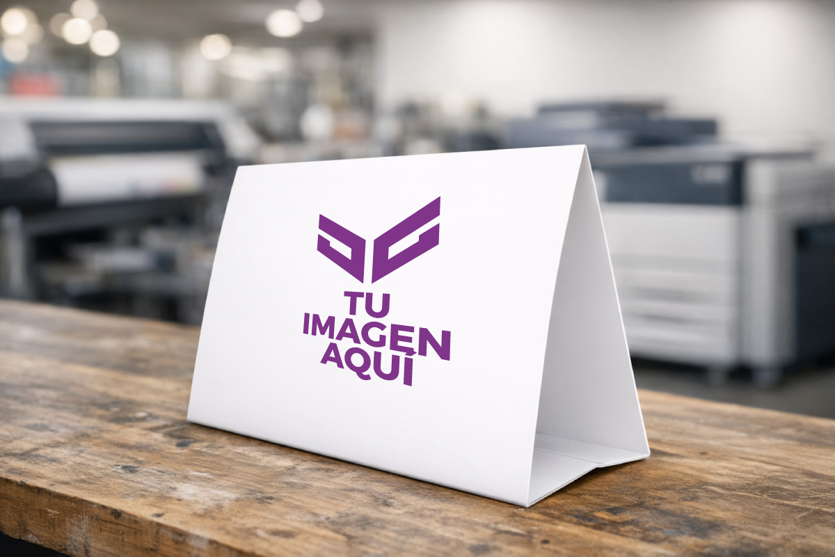 Calendario triangular de escritorio con logo de empresa